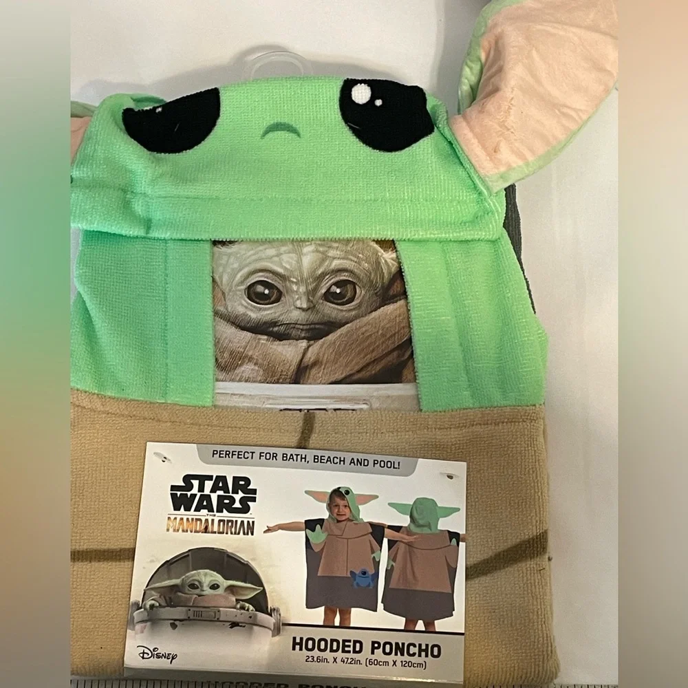 Disney Star Wars‎ Mandalorian Baby Yoda Kids Hooded Poncho Bath Beach Pool 3t up